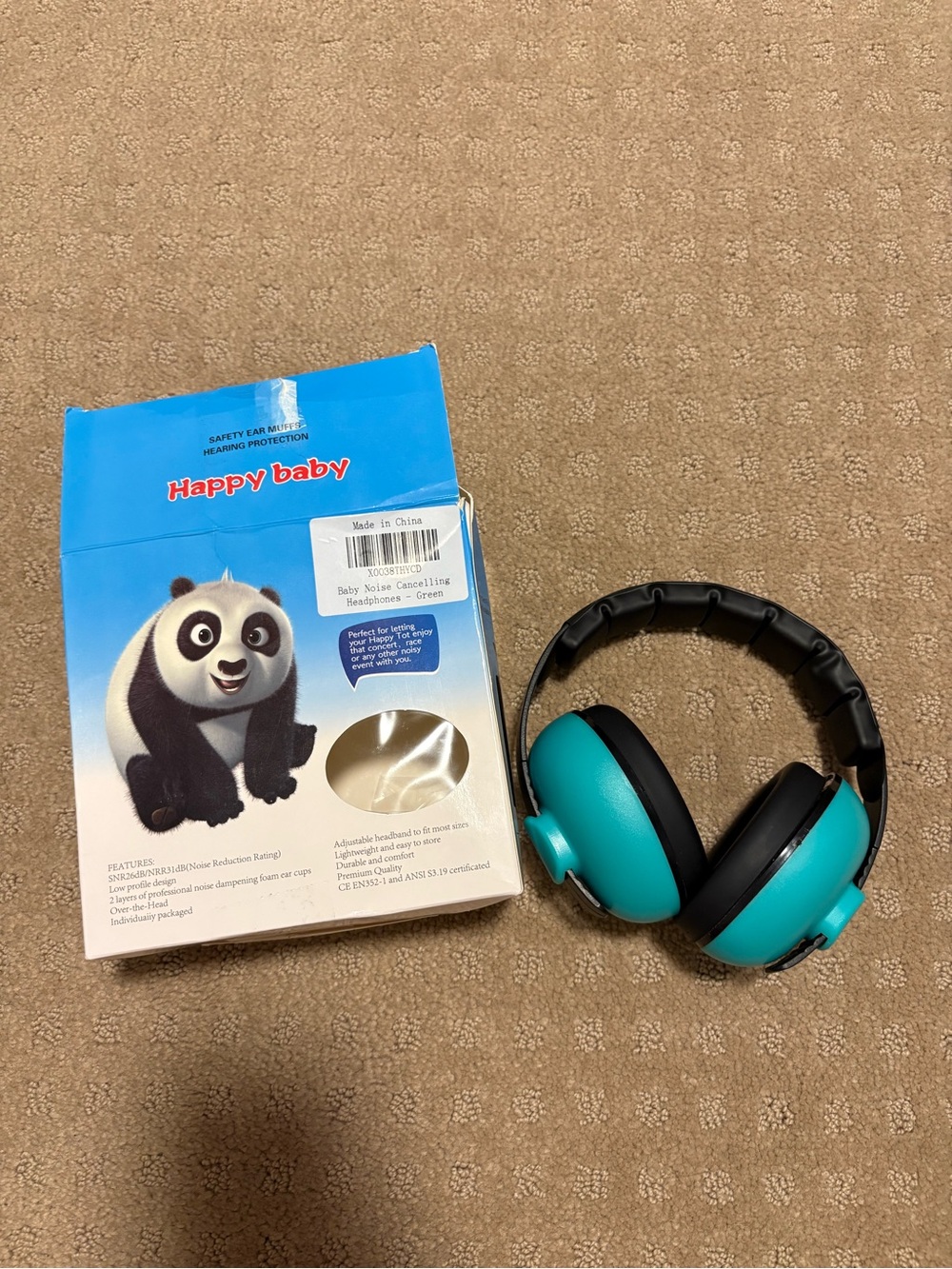 Happy Baby Teal Over-Ear Kids Headphones with Padded Earcups